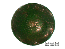 Scalloped Bowl-Green_Gold